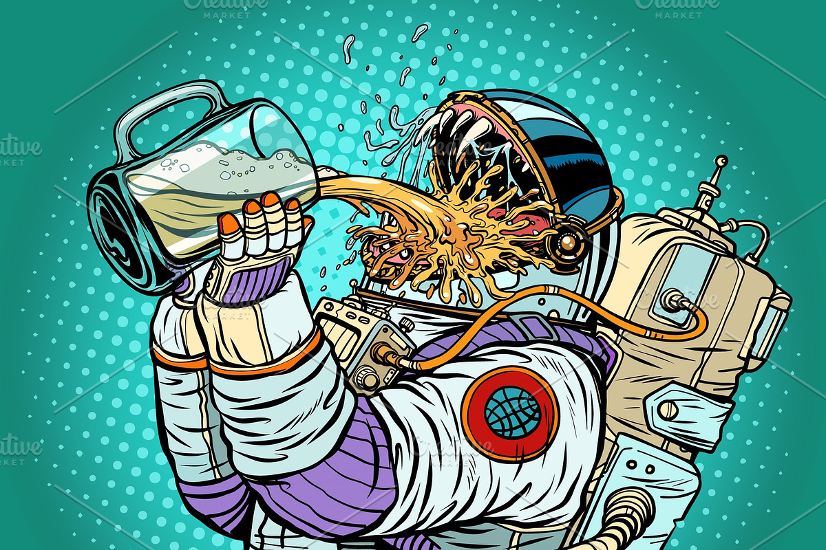 Astronaut mutant, thirst for beer in Illustrations - product preview 8