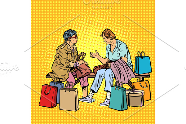 Older women girlfriends shopping