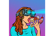 woman in virtual reality glasses