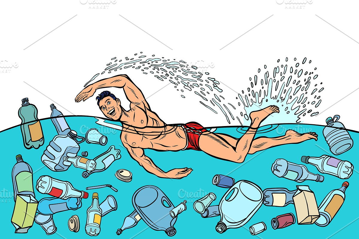Ocean pollution by plastic trash in Illustrations - product preview 8