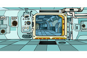 space ship corridor. Science fiction