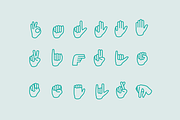 18 Sign Language Icons