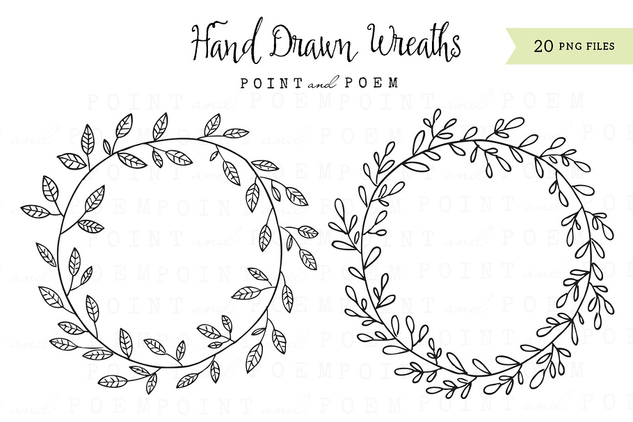 Hand Drawn Laurels - Black & White in Illustrations - product preview 8