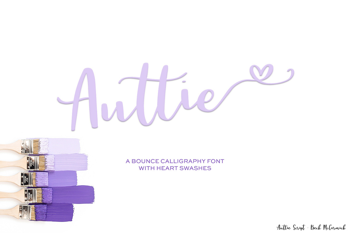 Auttie Script with Heart Swashes in Script Fonts - product preview 8