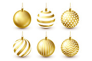 Christmas Tree Shiny Golden Balls