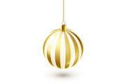 Christmas Tree Shiny Golden Ball