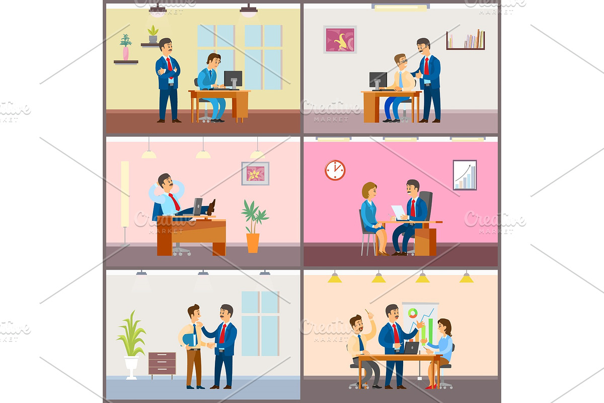 Boss Employer with Woman on in Illustrations - product preview 8