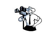 Cowboy Cameraman Vintage Movie Camer