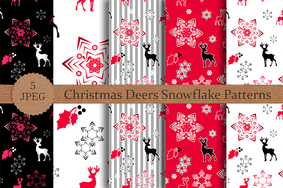 Christmas Deers and Snow Patterns in Patterns - product preview 8