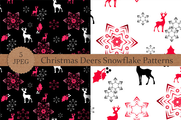 Christmas Deers and Snow Patterns in Patterns - product preview 1