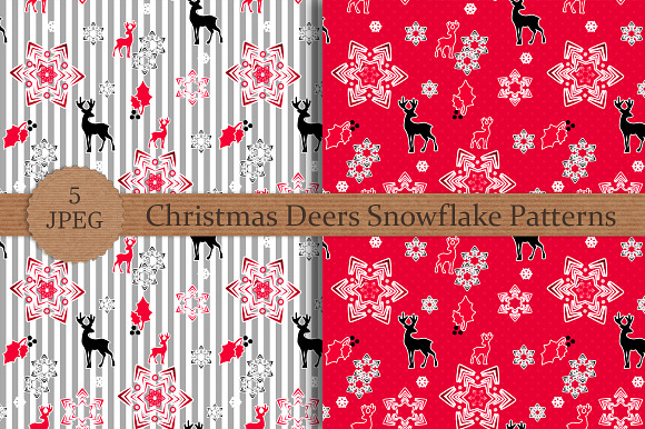 Christmas Deers and Snow Patterns in Patterns - product preview 2