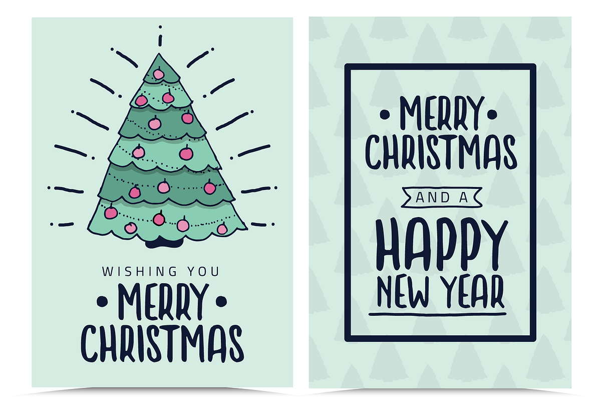 merry christmas greeting cards in Illustrations - product preview 8