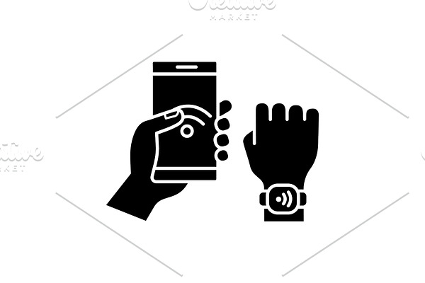 NFC bracelet to smartphone icon