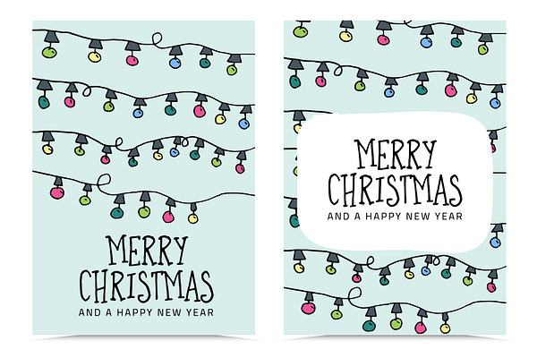 Christmas lights greeting cards