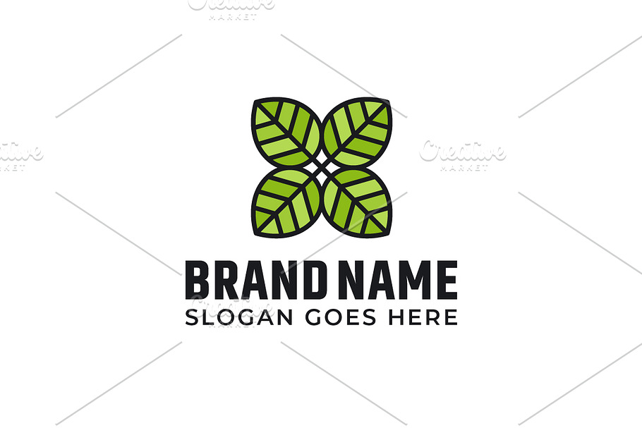 Green leaves logo design