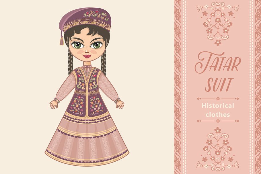 The girl in Tatar dress.