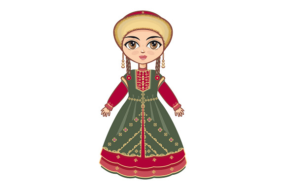 The girl in Bashkir dress in Illustrations - product preview 2
