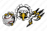 Eagle Baseball Cartoon Mascot