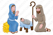 Nativity Christmas Cartoon Scene