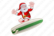 Christmas Santa Claus Surfing