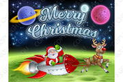 Santa Claus Rocket Sleigh Merry
