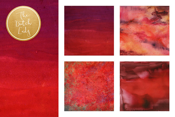 Red Watercolor Scrapbook Papers in Textures - product preview 2