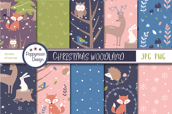 Christmas woodland paper