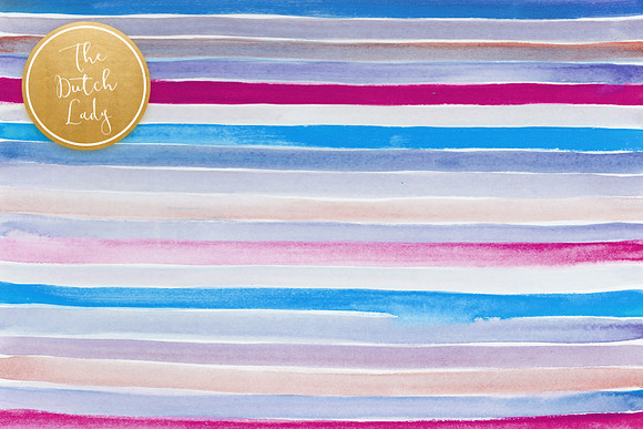 Striped Watercolor Scrapbook Papers in Patterns - product preview 4
