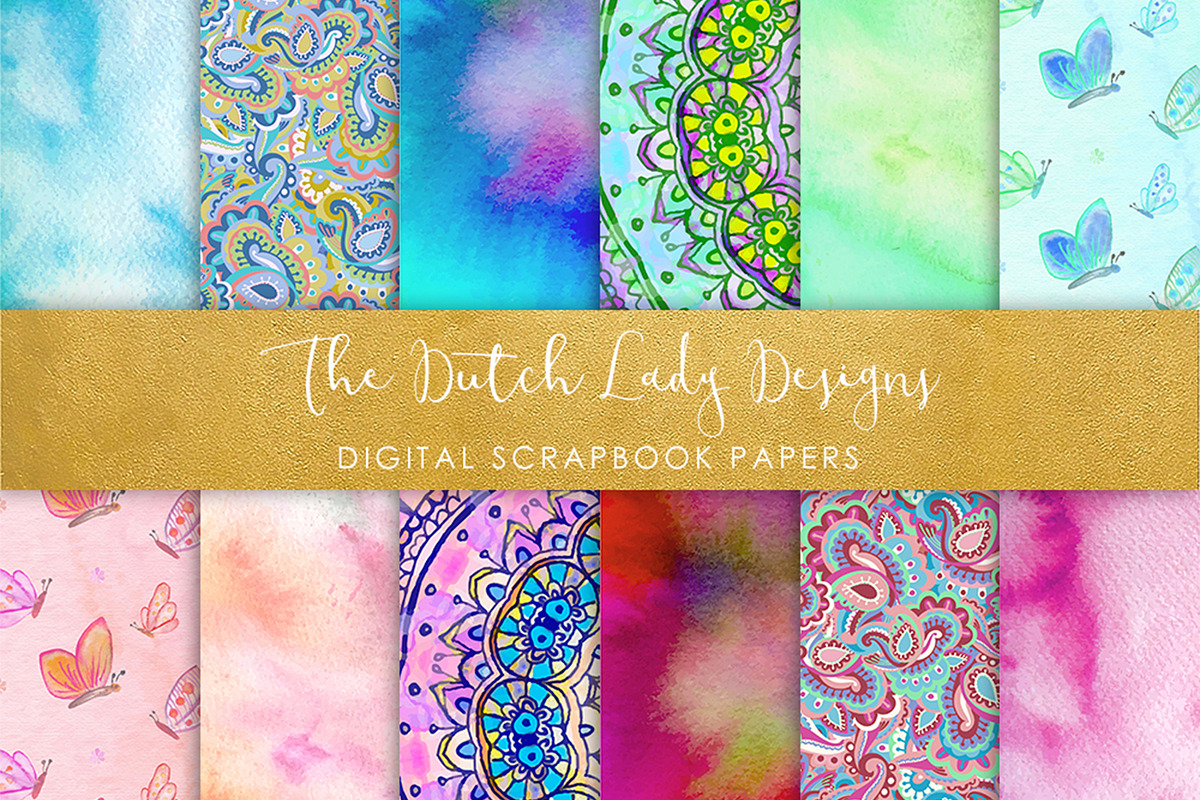 Holistic Watercolor Scrapbook Papers in Patterns - product preview 8