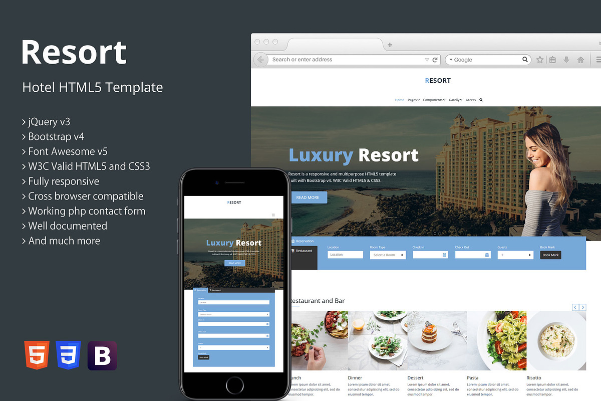 Resort - Hotel HTML5 Template in HTML/CSS Themes - product preview 8