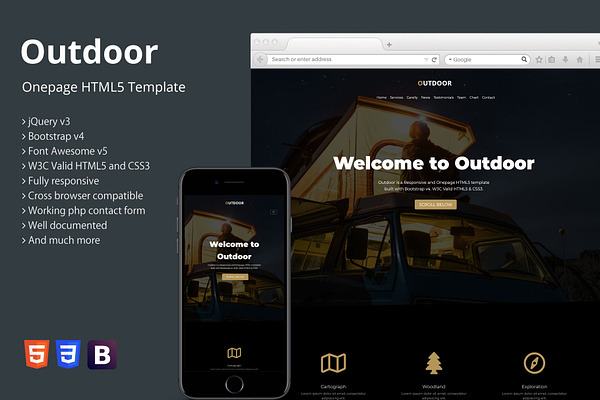 Outdoor - Onepage HTML5 Template