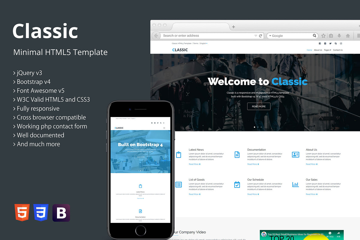 Classic - Minimal HTML5 Template in HTML/CSS Themes - product preview 8