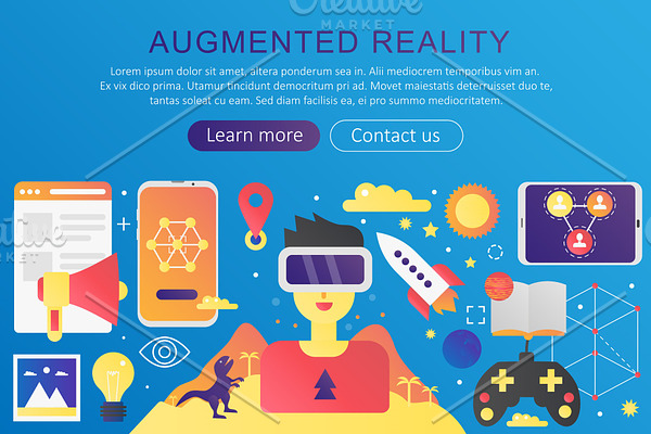 Virtual, Augmented Reality concept