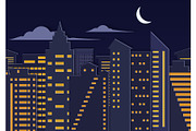 Paper cuted night city