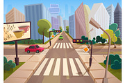 City crossroad illustration