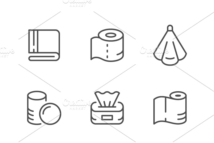 Set line icons of towel and napkin in Icons - product preview 8