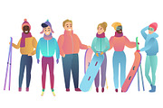 Skiers and snowboarders team