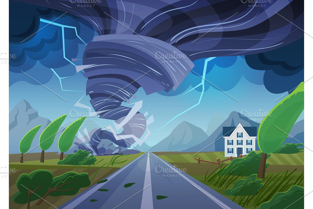 Twisting tornado nature disaster in Illustrations - product preview 8