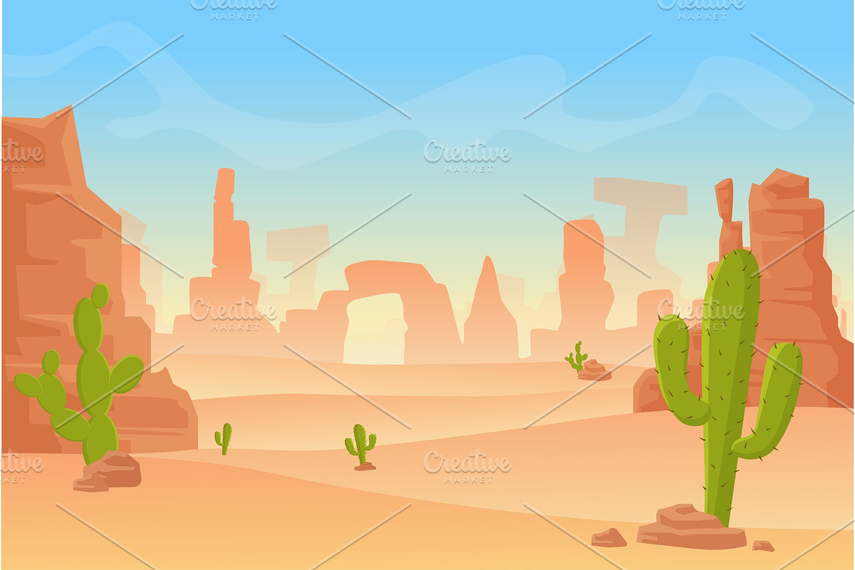 Western Texas or Mexican desert in Illustrations - product preview 8