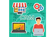 Greeen background CRM concept -