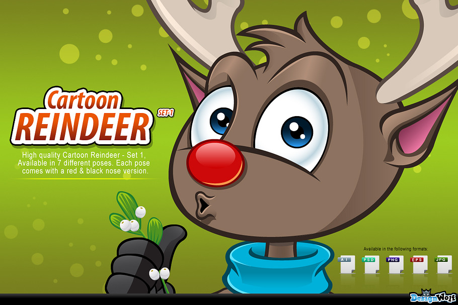 Cartoon Reindeer - Set 1