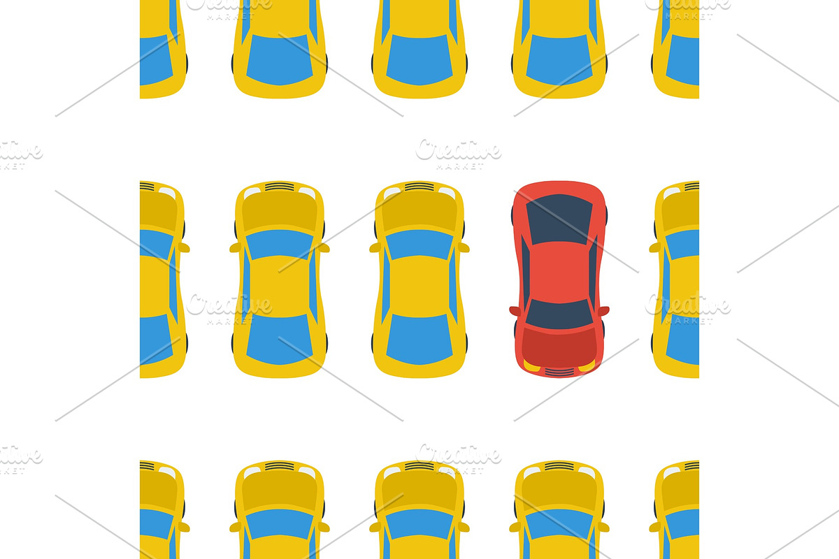 Seamless pattern with cars - top in Illustrations - product preview 8