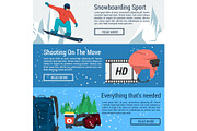 Three banners - snowboarding sport