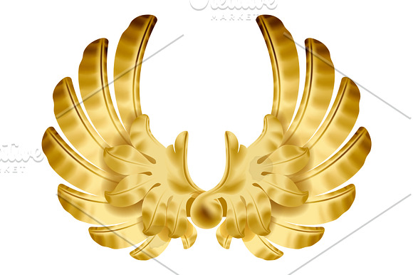 Black, white and gold angels wings in Illustrations - product preview 3