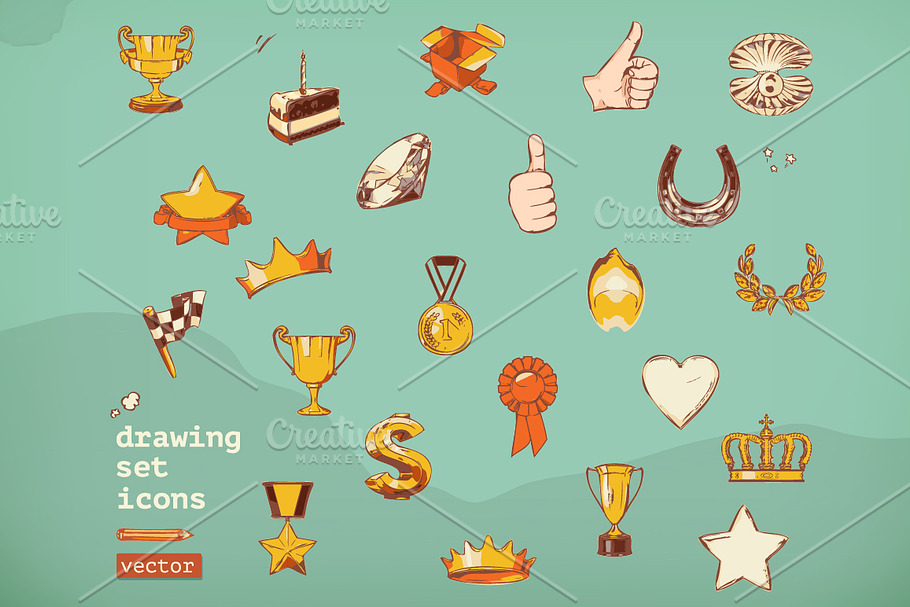 Awards and achievement vector icons