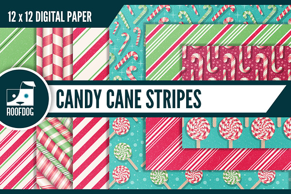 Candy cane stripe digital paper