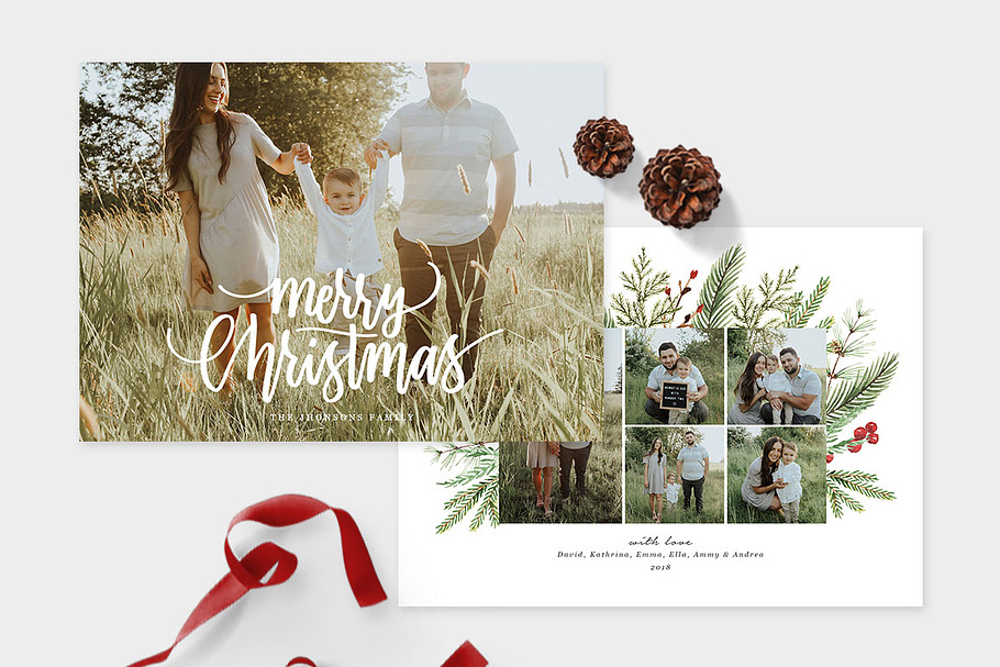 Christmas Photo Card Template -CD107 in Card Templates - product preview 8