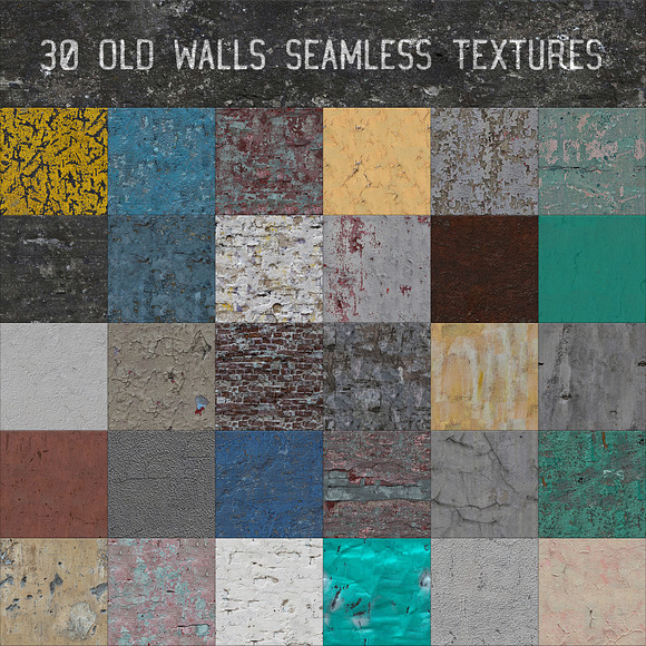 30 Old Walls Seamless Textures in Textures - product preview 6