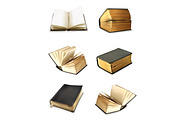 Old books vector icons