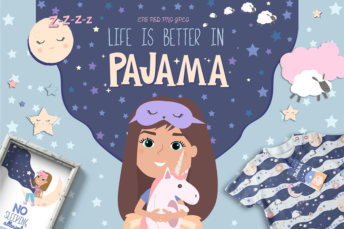 Life is better in PAJAMA in Illustrations - product preview 8